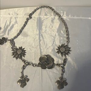 Vintage Floral Silver   statement belt